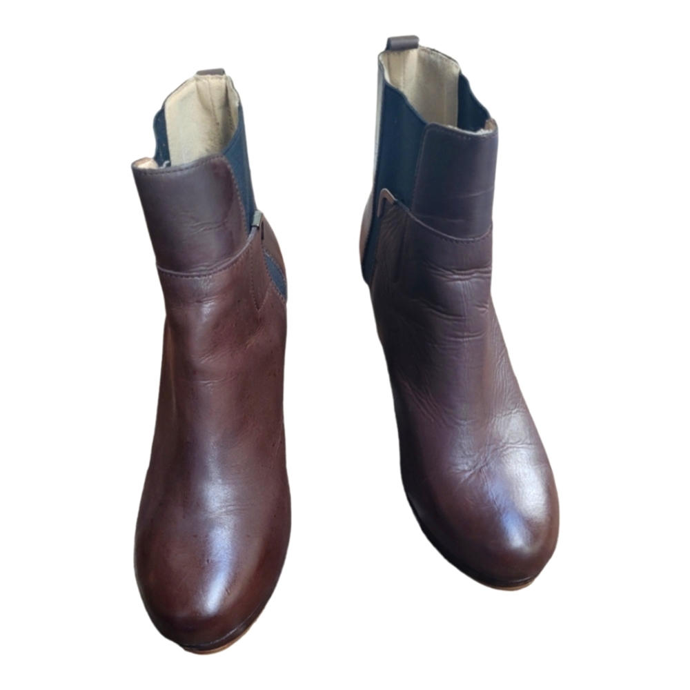 Jambu Summit Ankle Clog Boots 9.5 Brown_eather Comfort Platform Chunky Heel.